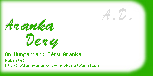 aranka dery business card